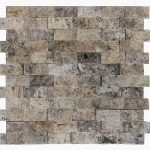 1x2 SILVER Splitface Travertine MOSAIC