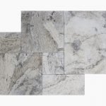 French Pattern ALASKA SILVER Tumbled Travertine PAVER