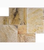 French Pattern AUTUMN BLEND Brushed Travertine TILE