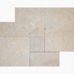 French Pattern CREMA PEARL Leathered Marble PAVER