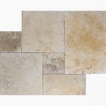French Pattern IVORY BLEND Brushed Travertine TILE