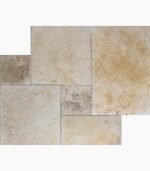 French Pattern IVORY BLEND Brushed Travertine TILE