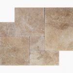 French Pattern ROMAN B/WALNUT Tumbled Travertine PAVER