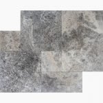 French Pattern SILVER Tumbled Travertine PAVER (x)