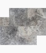 French Pattern SILVER Tumbled Travertine PAVER (x)