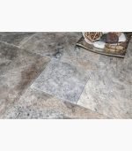 French Pattern SILVER Tumbled Travertine PAVER (x) - Image 2