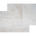 French Pattern SHELL STONE Tumbled Limestone PAVER