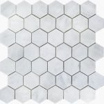 2" BIANCO Polished 'Hexagon' Marble MOSAIC