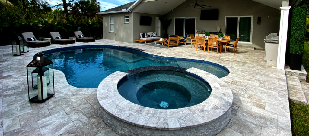 cleaning a marble pool