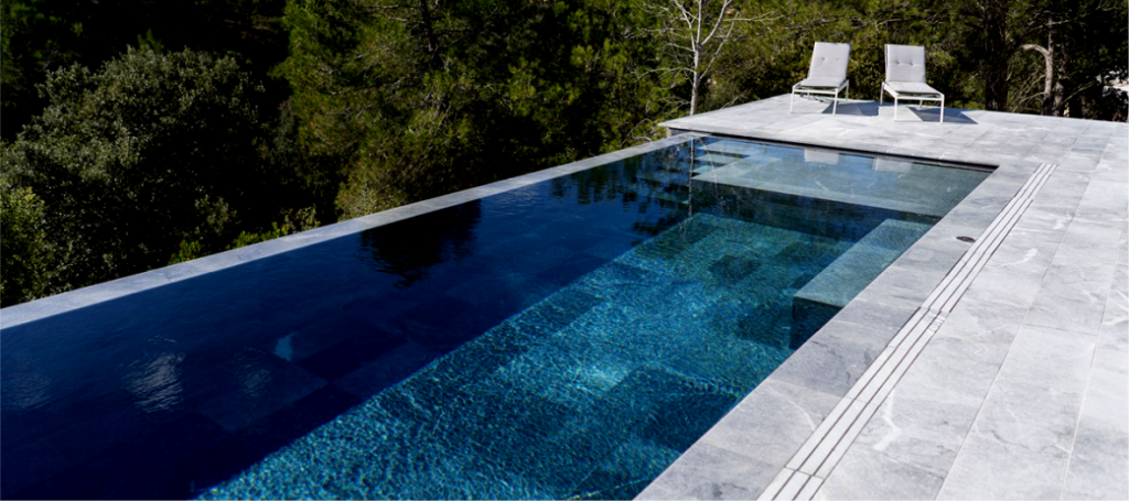 cleaning a marble pool