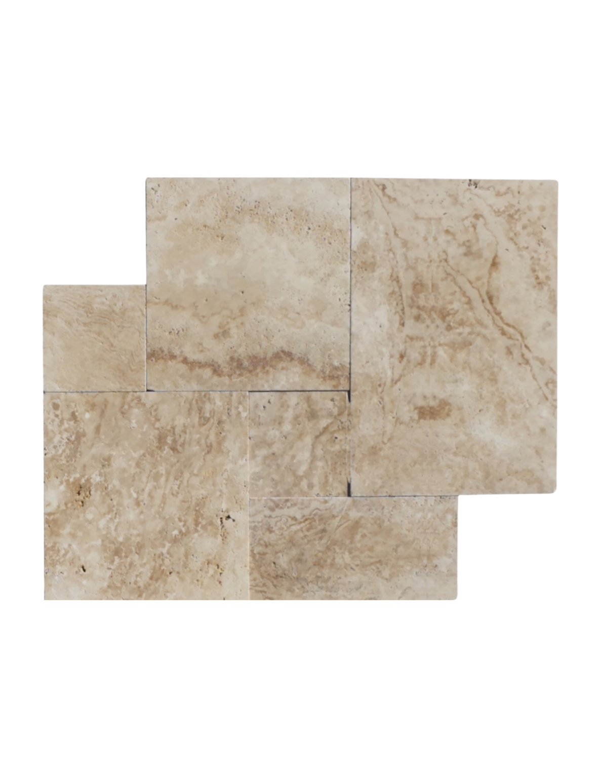 French Pattern IVORY RIVER Tumbled Travertine PAVER - Stone-Mart