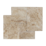 French Pattern IVORY RIVER Tumbled Travertine PAVER